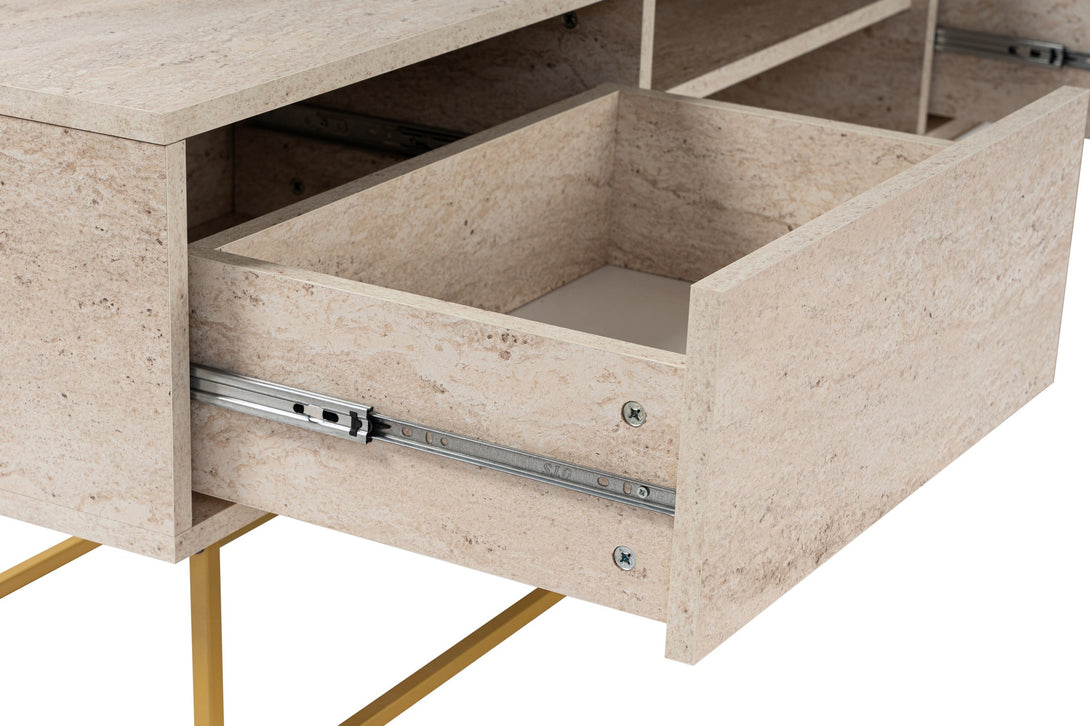 TV szekrény Escape 180 - Gold, Travertine-Vashome.sk
