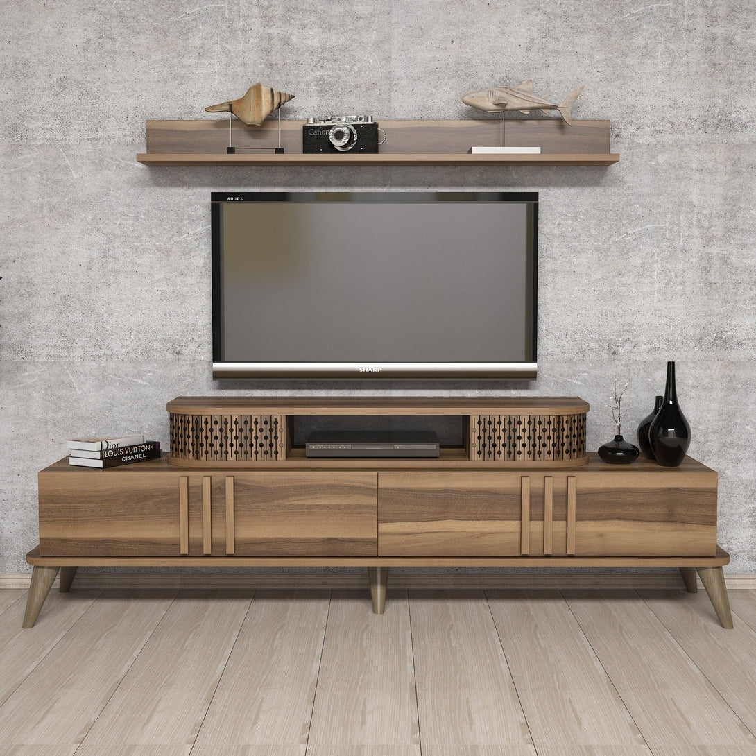 TV szekrény Eylül - Walnut-Vashome.sk