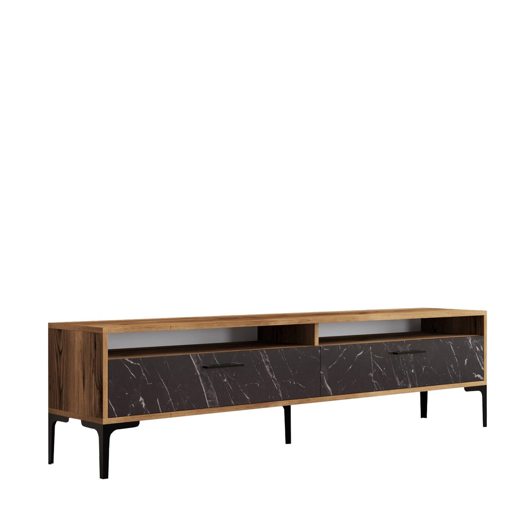 TV szekrény Istanbul 2 - Walnut Black Marble-Vashome.sk