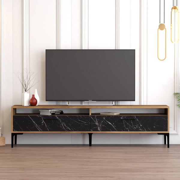 TV szekrény Istanbul 2 - Walnut Black Marble-Vashome.sk