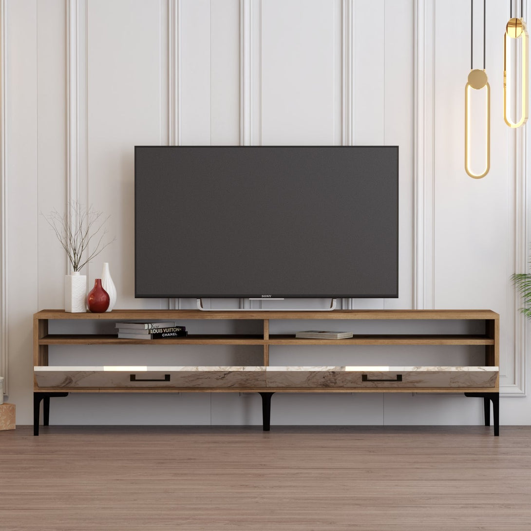 TV szekrény Istanbul 2 - Walnut White Marble-Vashome.sk