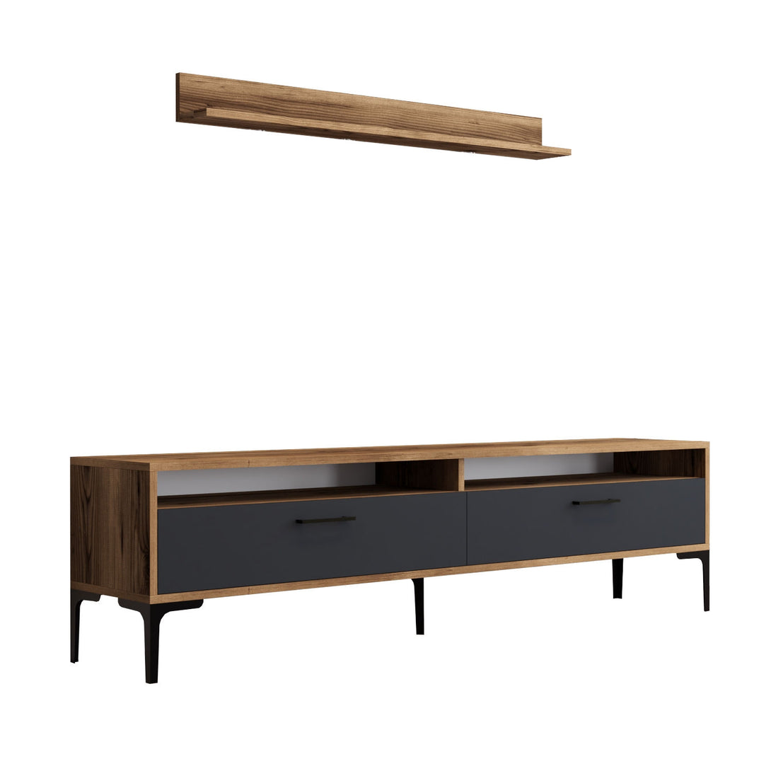 TV szekrény Istanbul - Walnut, Anthracite-Vashome.sk