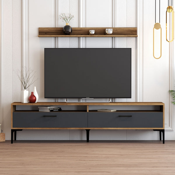 TV szekrény Istanbul - Walnut, Anthracite-Vashome.sk