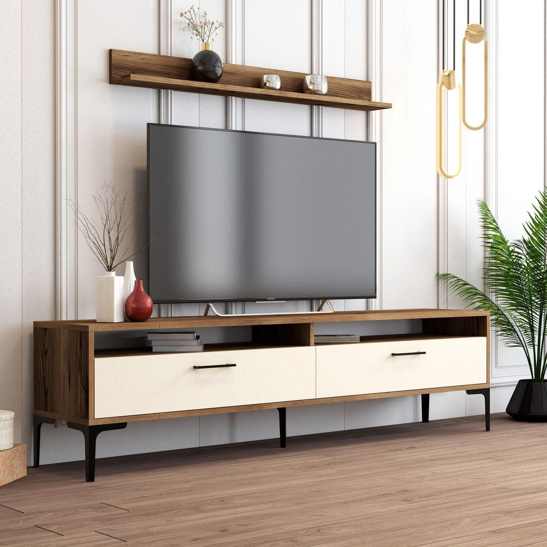 TV szekrény Istanbul - Walnut, Cream-Vashome.sk