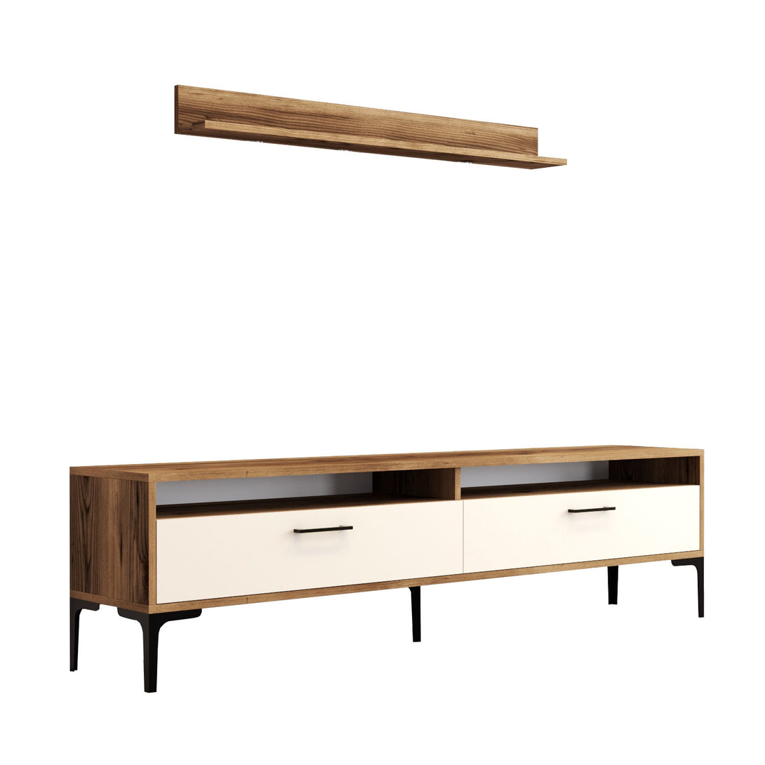 TV szekrény Istanbul - Walnut, Cream-Vashome.sk