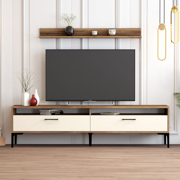 TV szekrény Istanbul - Walnut, Cream-Vashome.sk