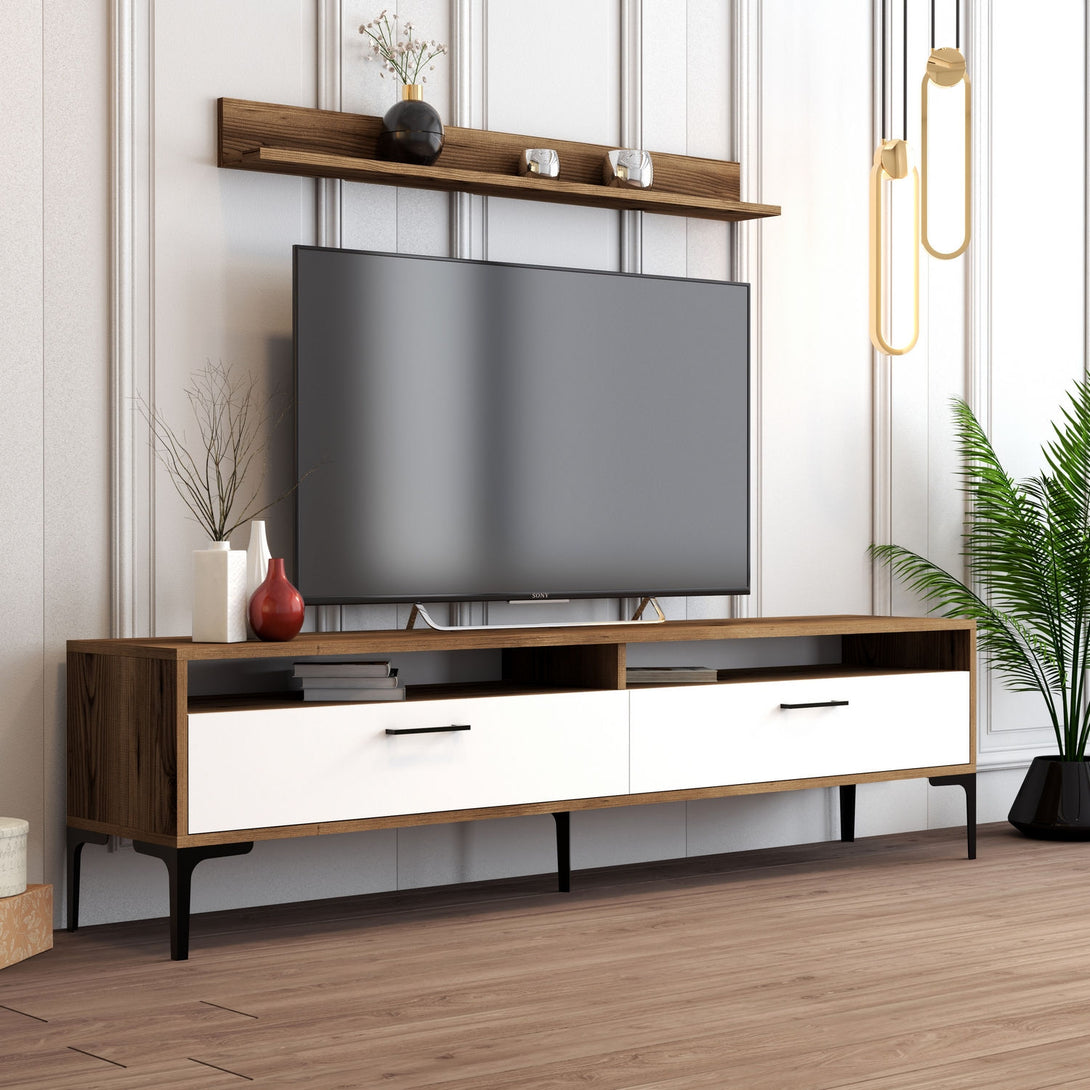 TV szekrény Istanbul - Walnut, White-Vashome.sk
