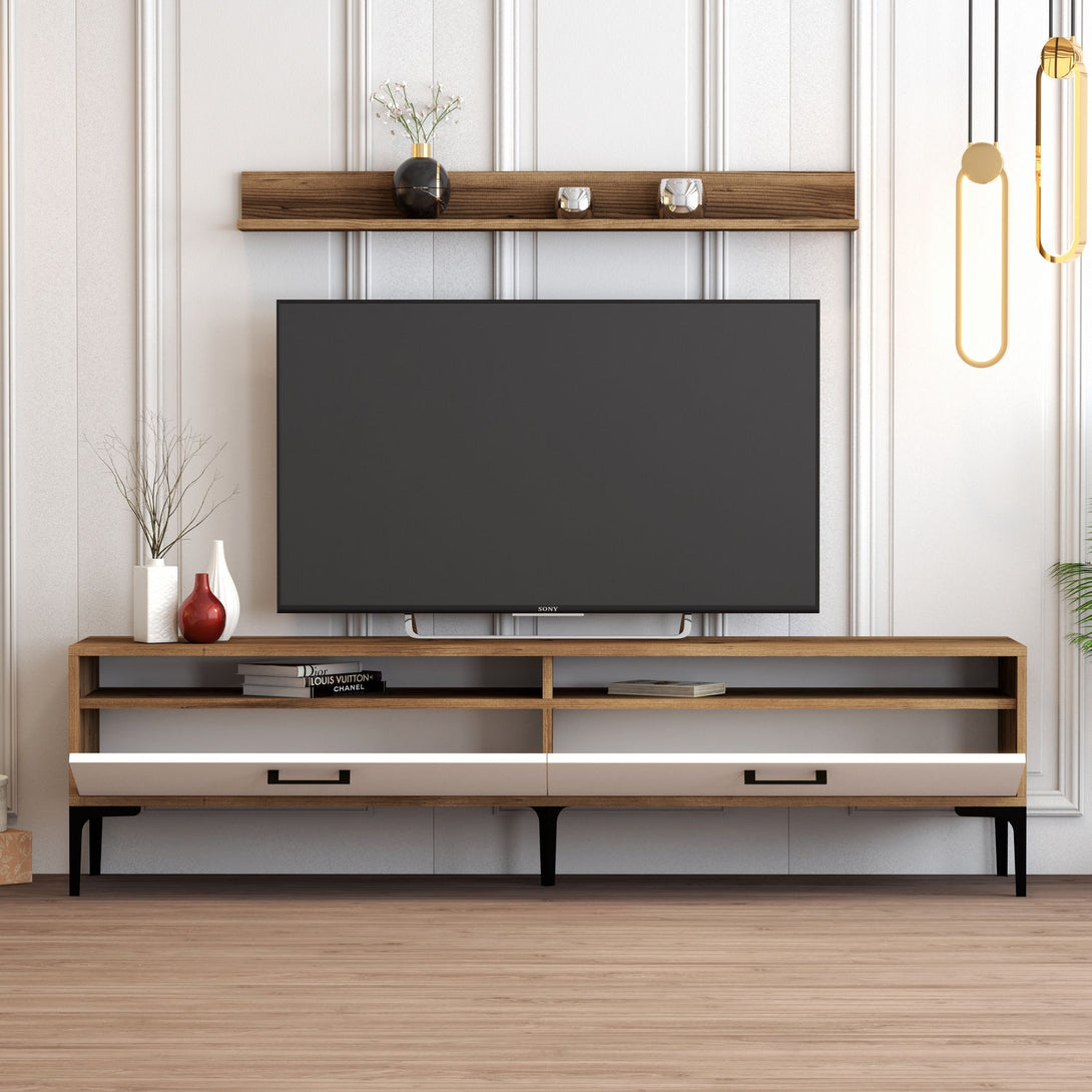 TV szekrény Istanbul - Walnut, White-Vashome.sk