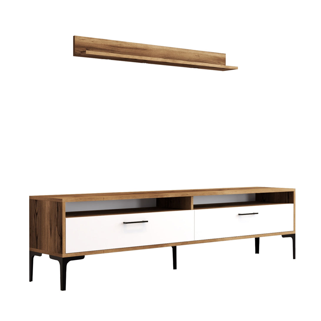 TV szekrény Istanbul - Walnut, White-Vashome.sk
