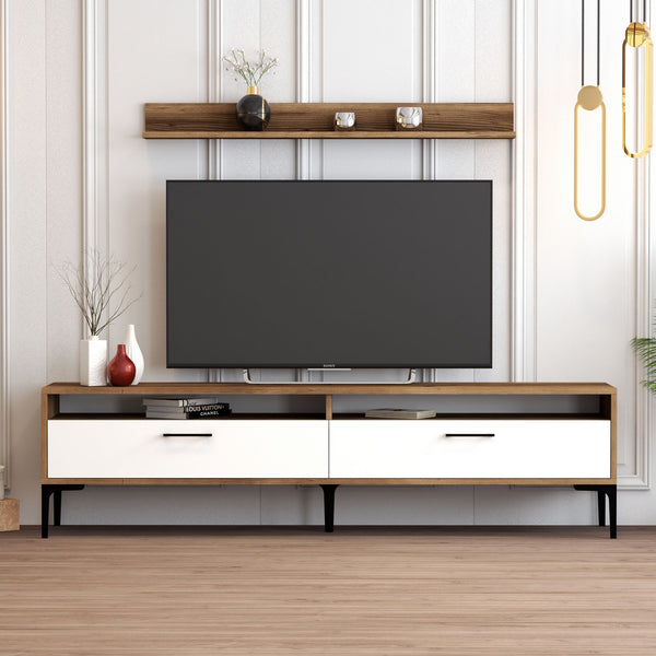 TV szekrény Istanbul - Walnut, White-Vashome.sk