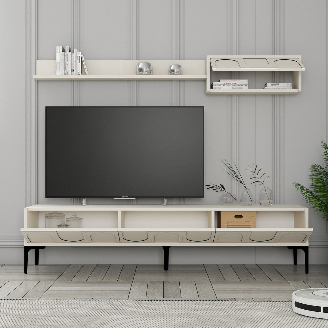 TV szekrény Lyon 2 - Cream, Black-Vashome.sk
