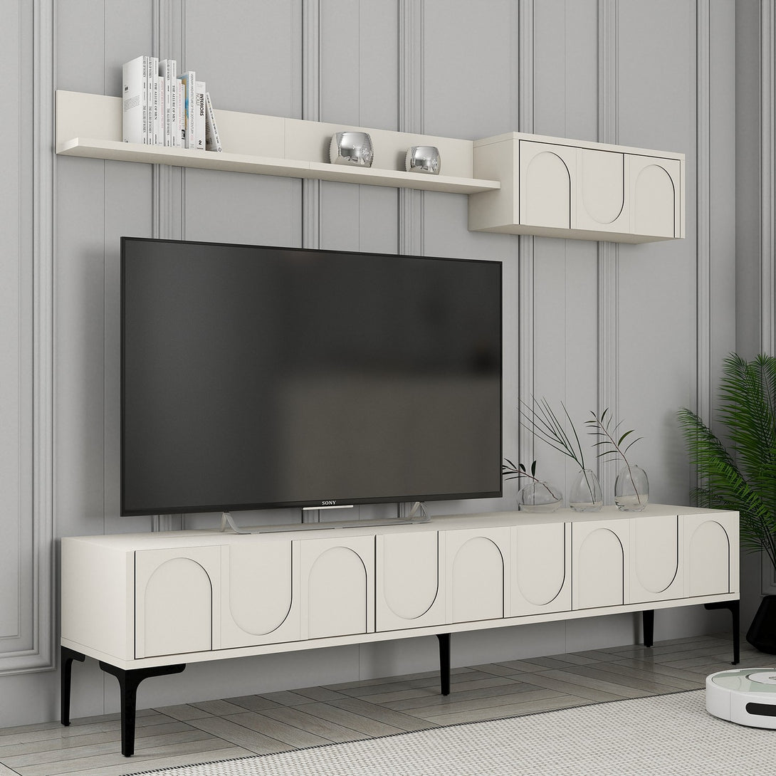TV szekrény Lyon 2 - Cream, Black-Vashome.sk