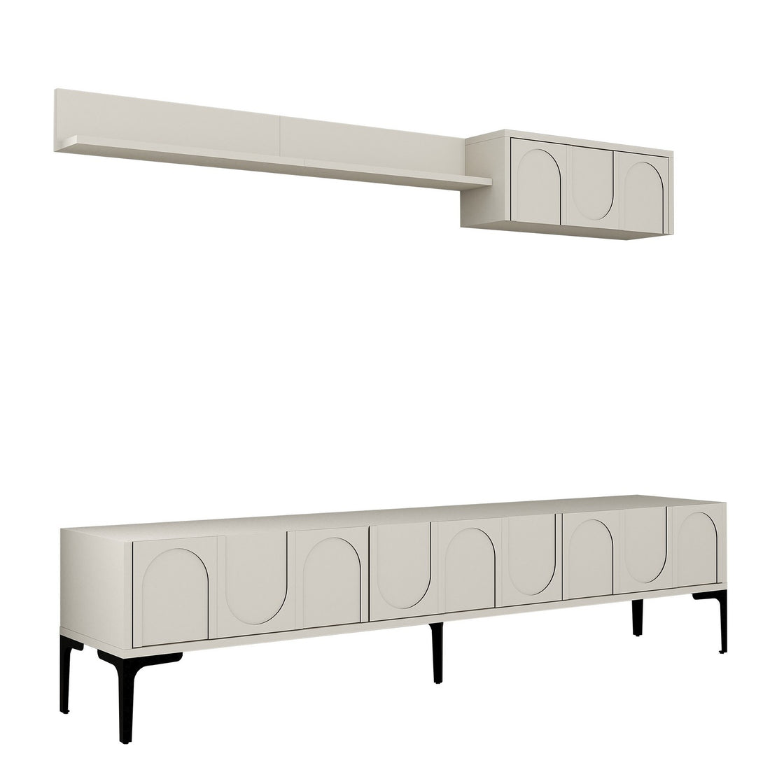 TV szekrény Lyon 2 - Cream, Black-Vashome.sk