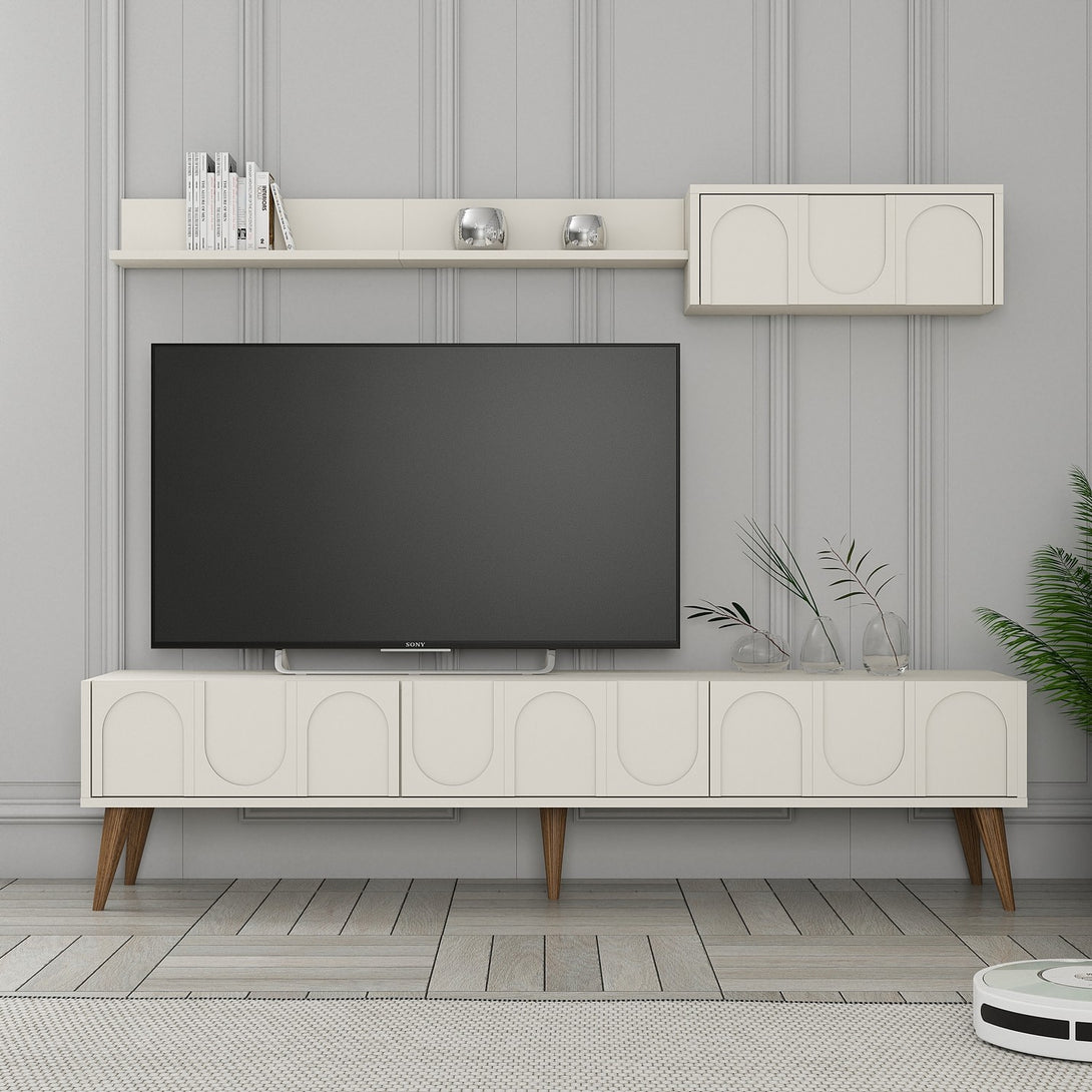 TV szekrény Lyon 2 - Cream, Walnut-Vashome.sk