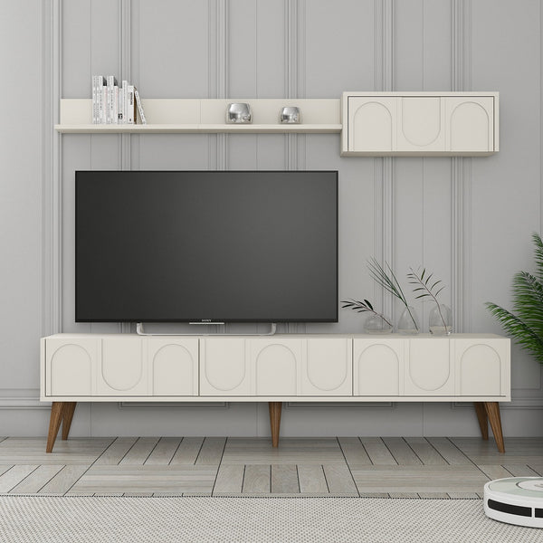 TV szekrény Lyon 2 - Cream, Walnut-Vashome.sk