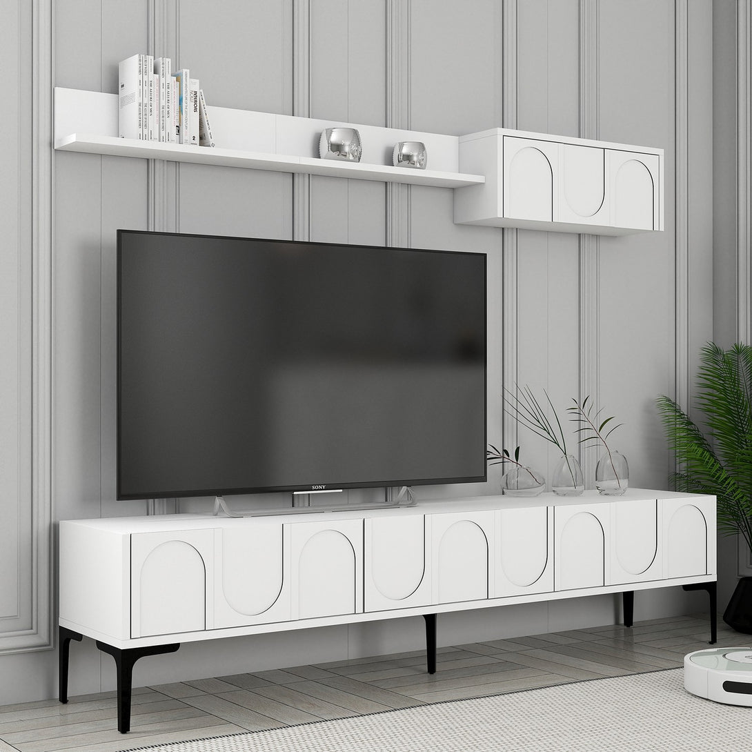 TV szekrény Lyon 2 - White, Black-Vashome.sk