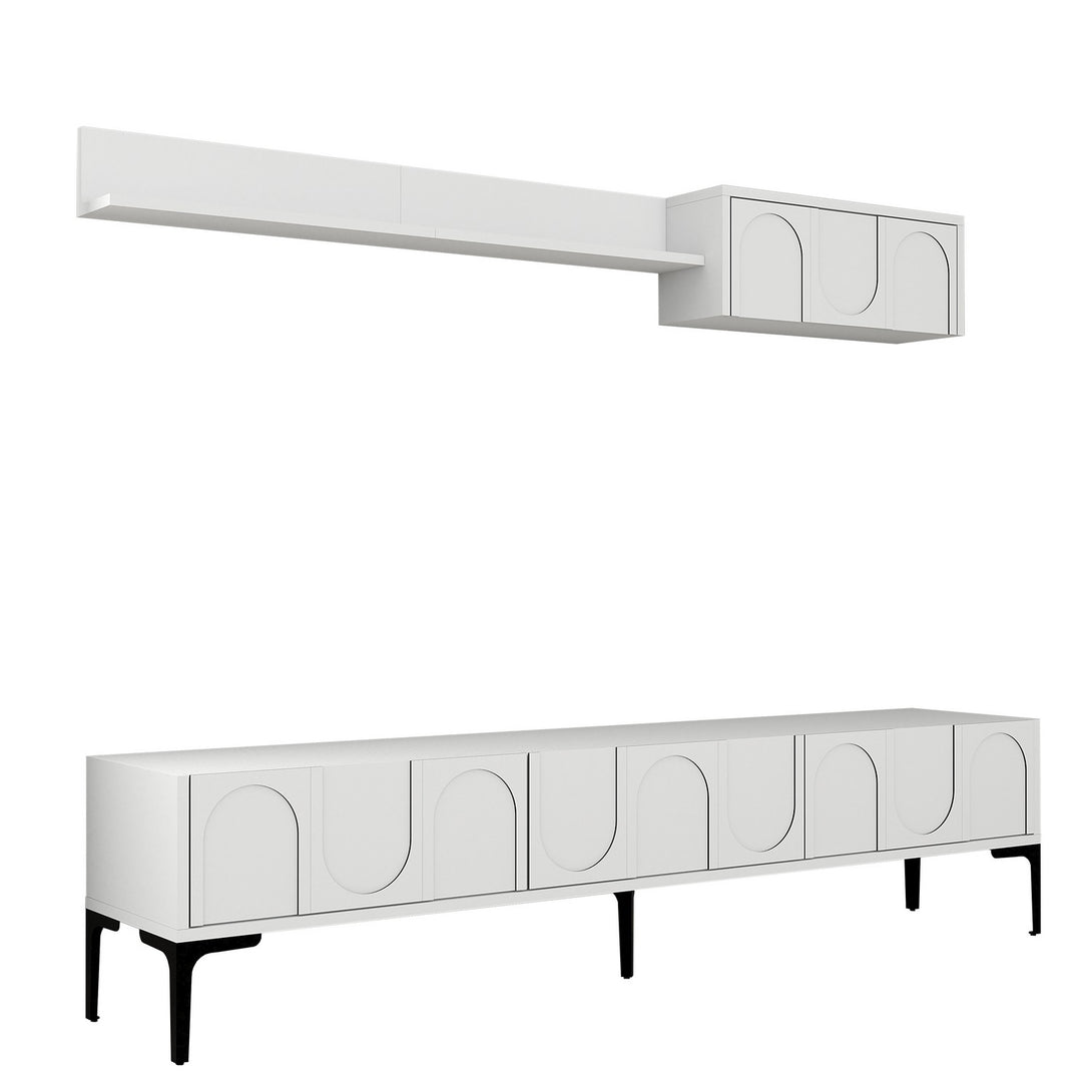 TV szekrény Lyon 2 - White, Black-Vashome.sk