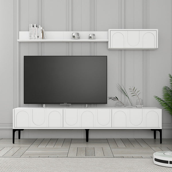 TV szekrény Lyon 2 - White, Black-Vashome.sk