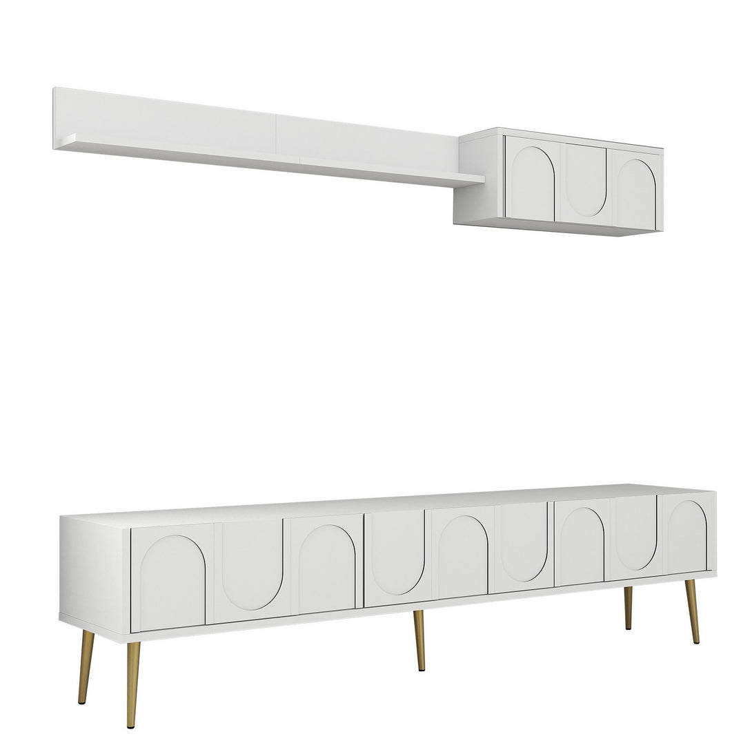TV szekrény Lyon 2 - White, Gold-Vashome.sk