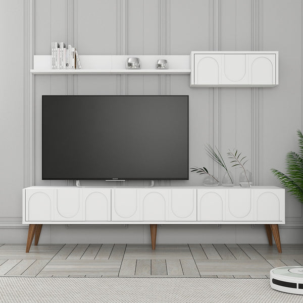 TV szekrény Lyon 2 - White, Walnut-Vashome.sk