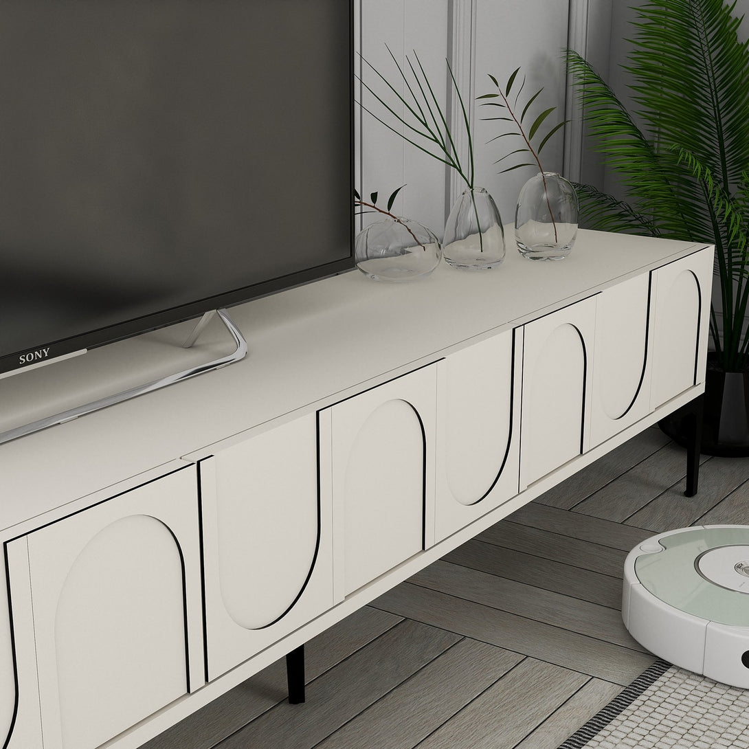 TV szekrény Lyon 42 - Cream, Black-Vashome.sk