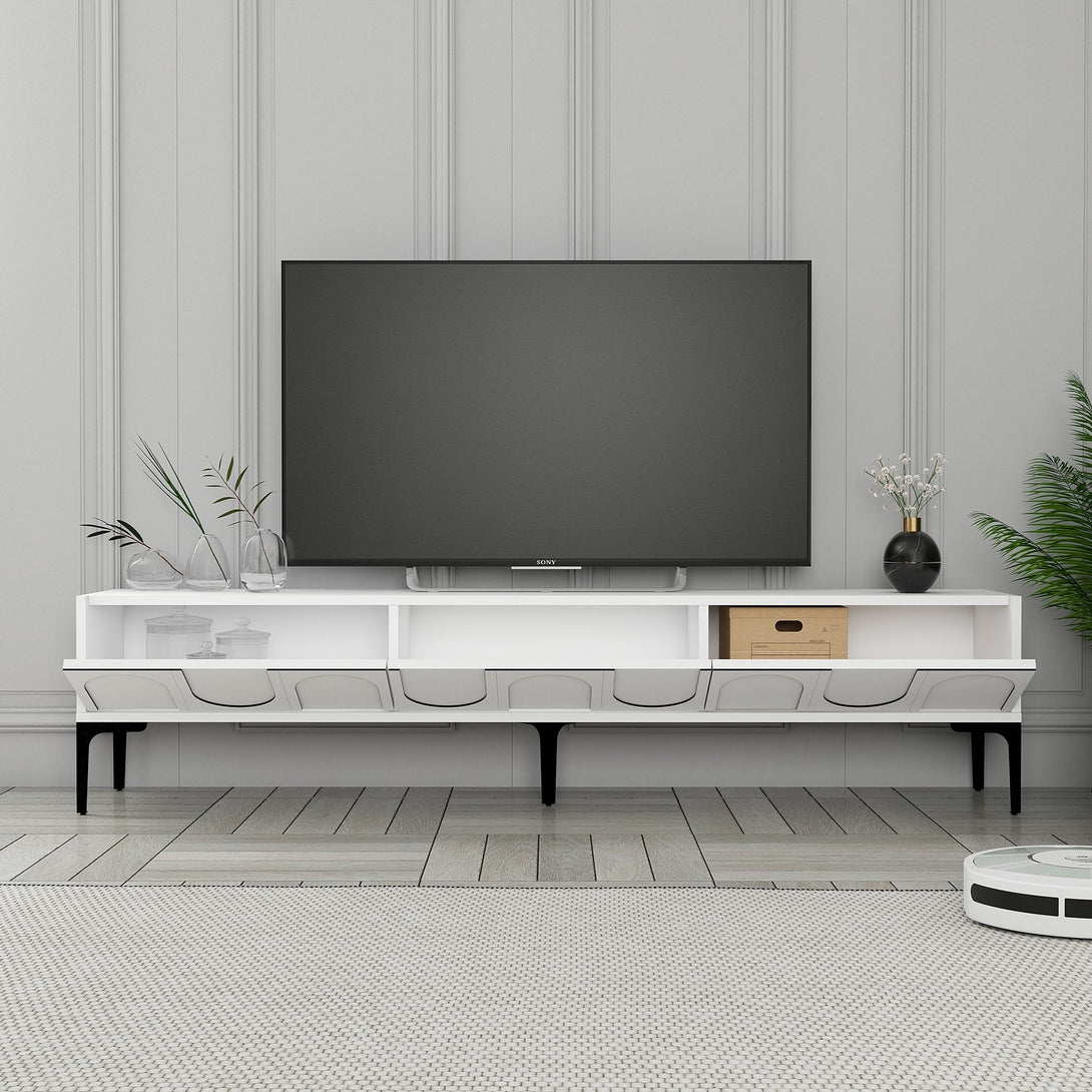 TV szekrény Lyon 42 - White, Black-Vashome.sk