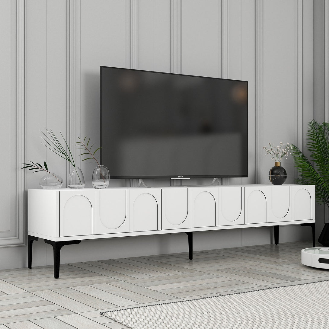 TV szekrény Lyon 42 - White, Black-Vashome.sk