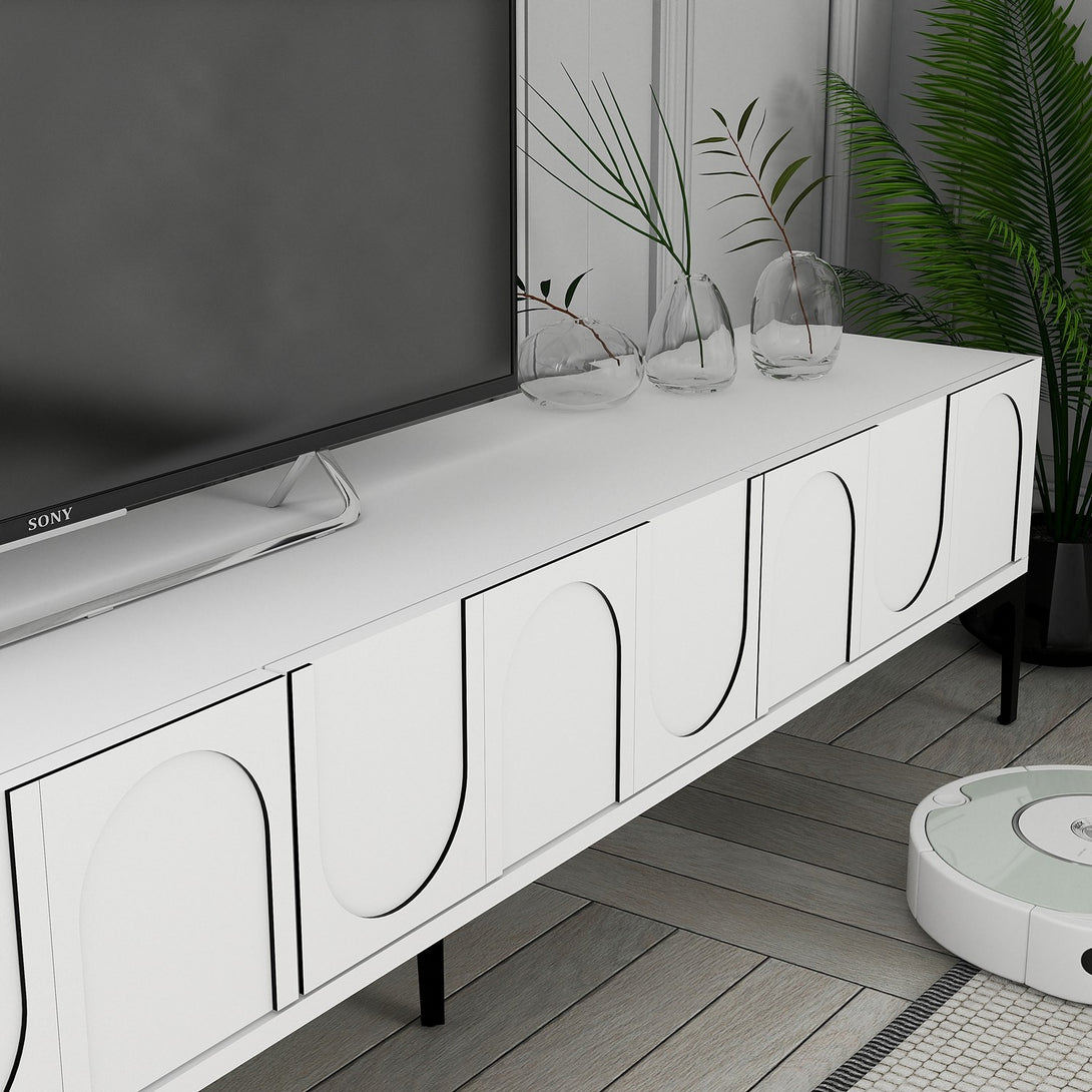 TV szekrény Lyon 42 - White, Black-Vashome.sk
