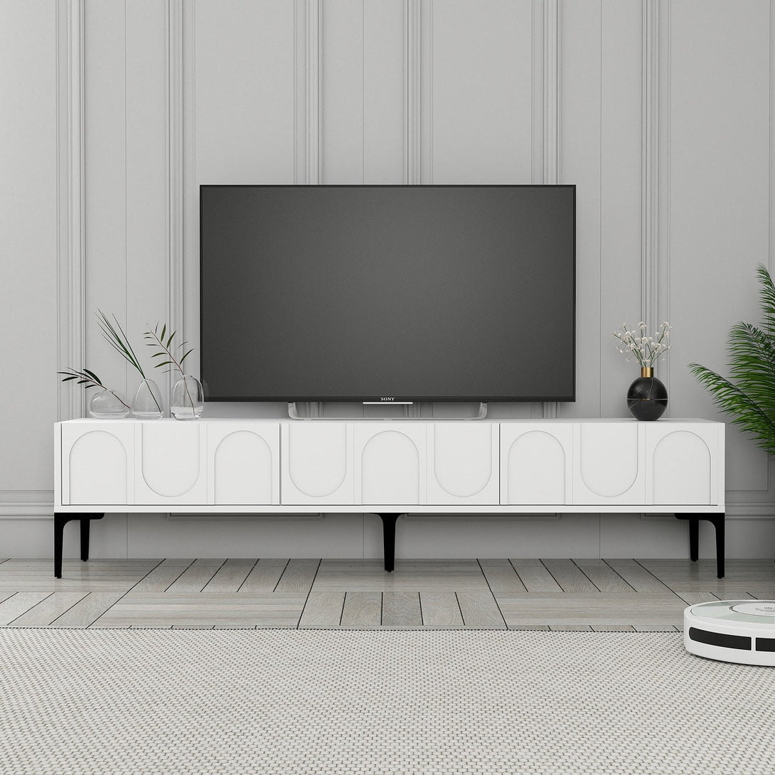 TV szekrény Lyon 42 - White, Black-Vashome.sk