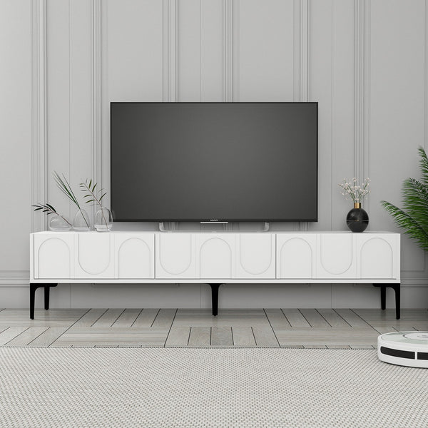 TV szekrény Lyon 42 - White, Black-Vashome.sk