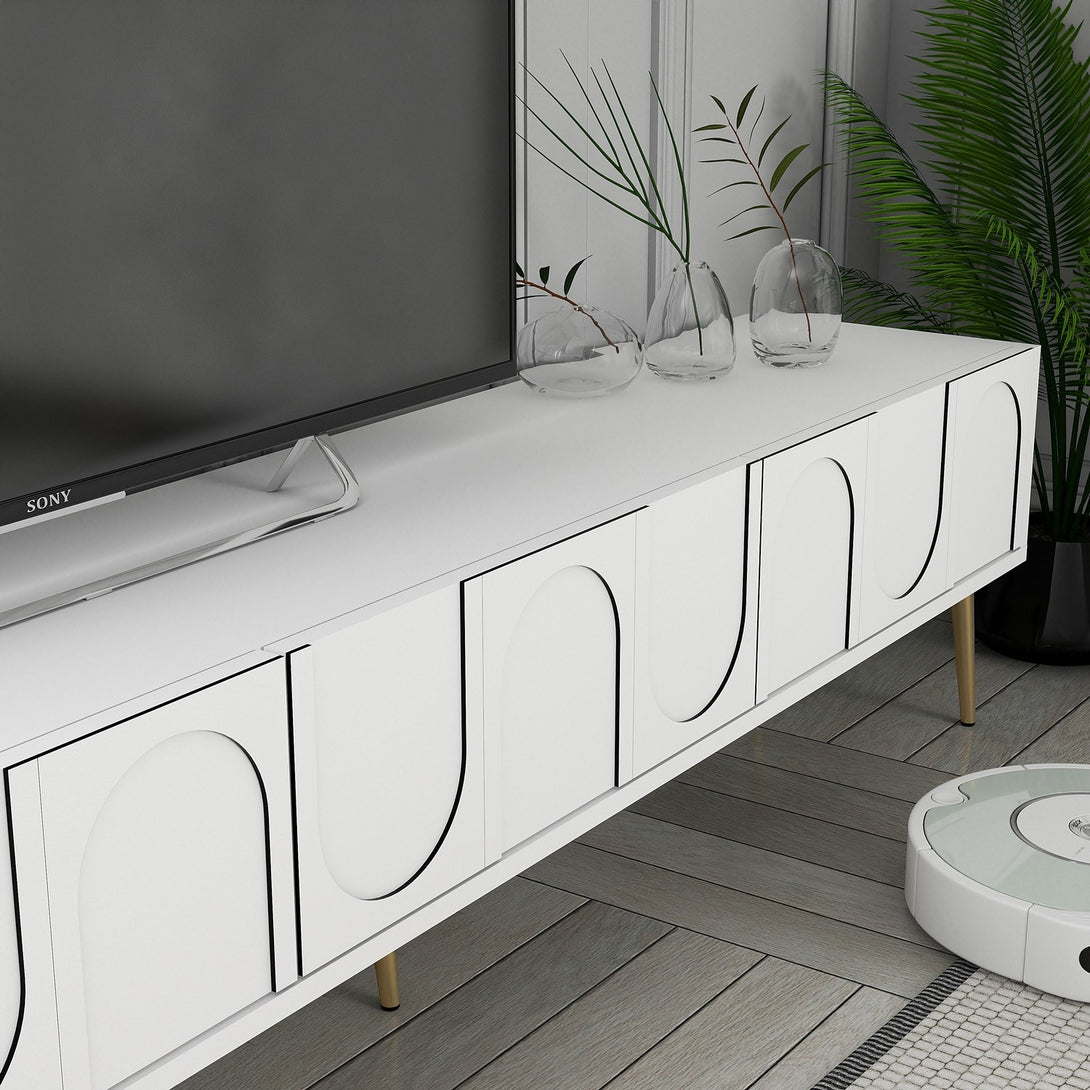 TV szekrény Lyon 43 - White, Gold-Vashome.sk