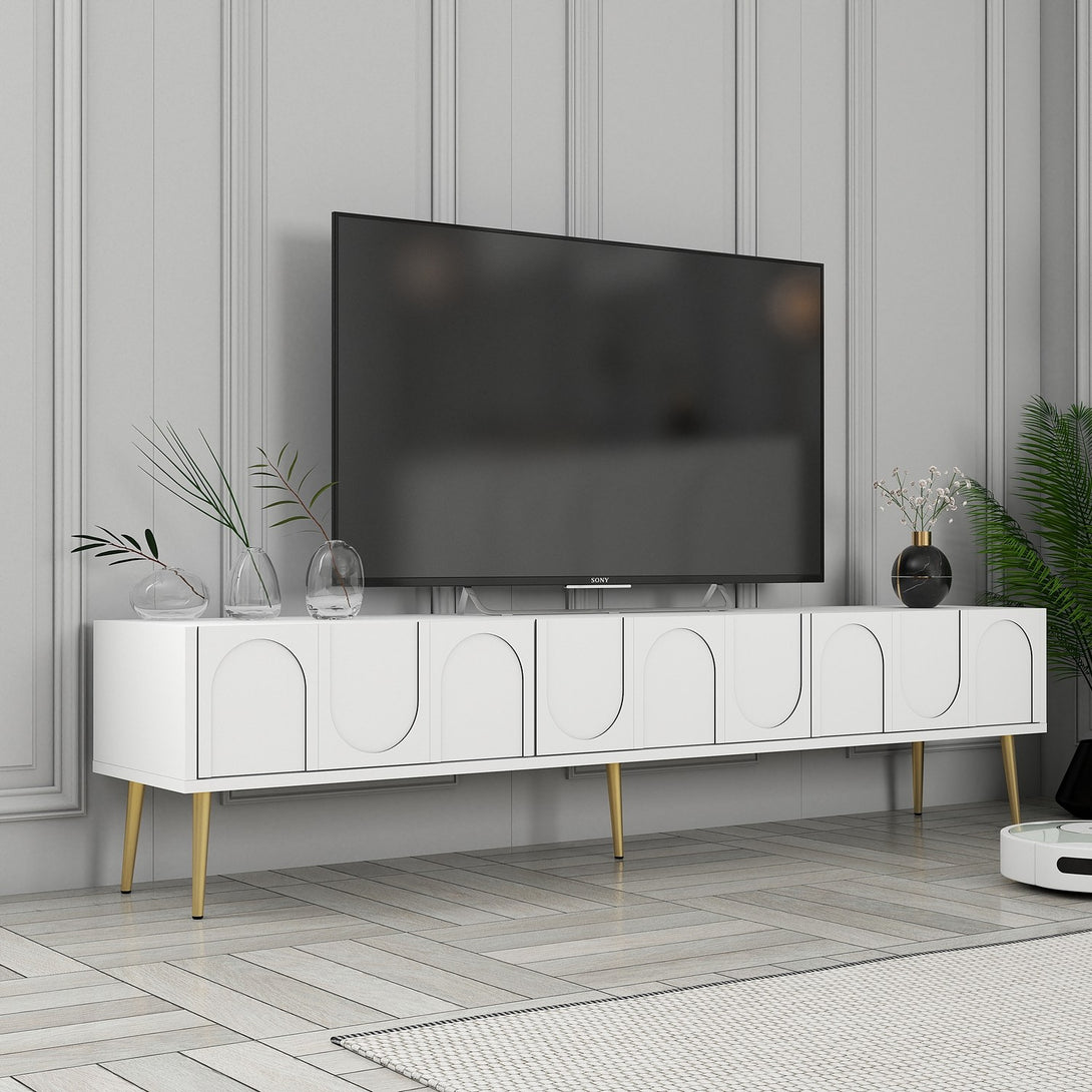 TV szekrény Lyon 43 - White, Gold-Vashome.sk