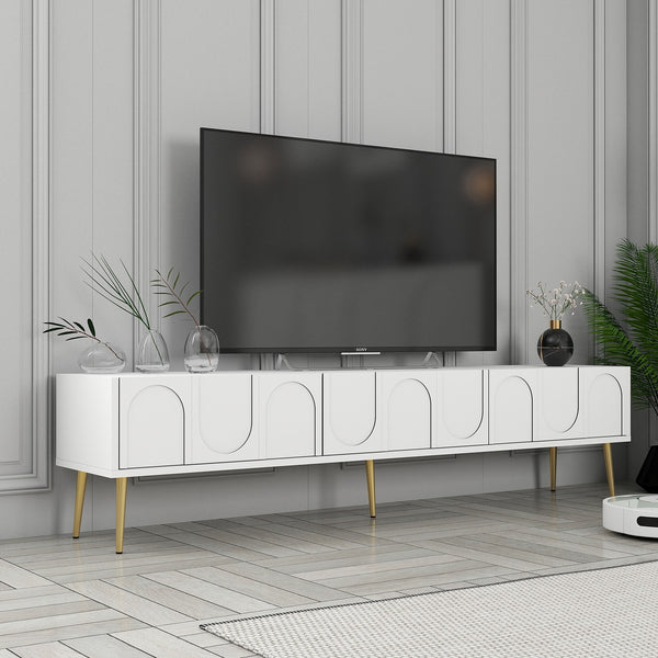TV szekrény Lyon 43 - White, Gold-Vashome.sk