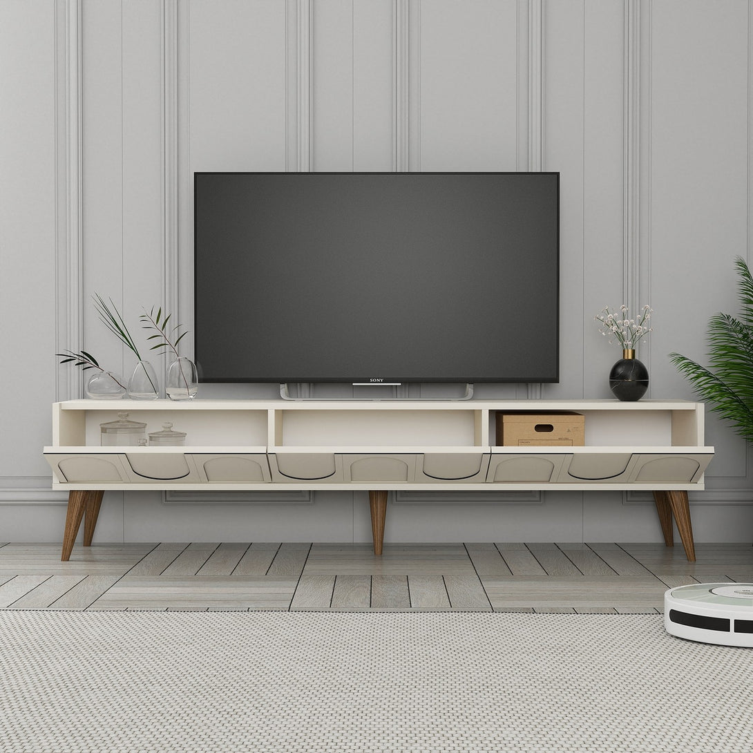 TV szekrény Lyon 44 - Cream, Walnut-Vashome.sk