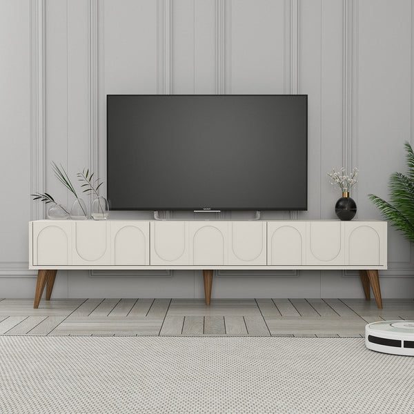 TV szekrény Lyon 44 - Cream, Walnut-Vashome.sk