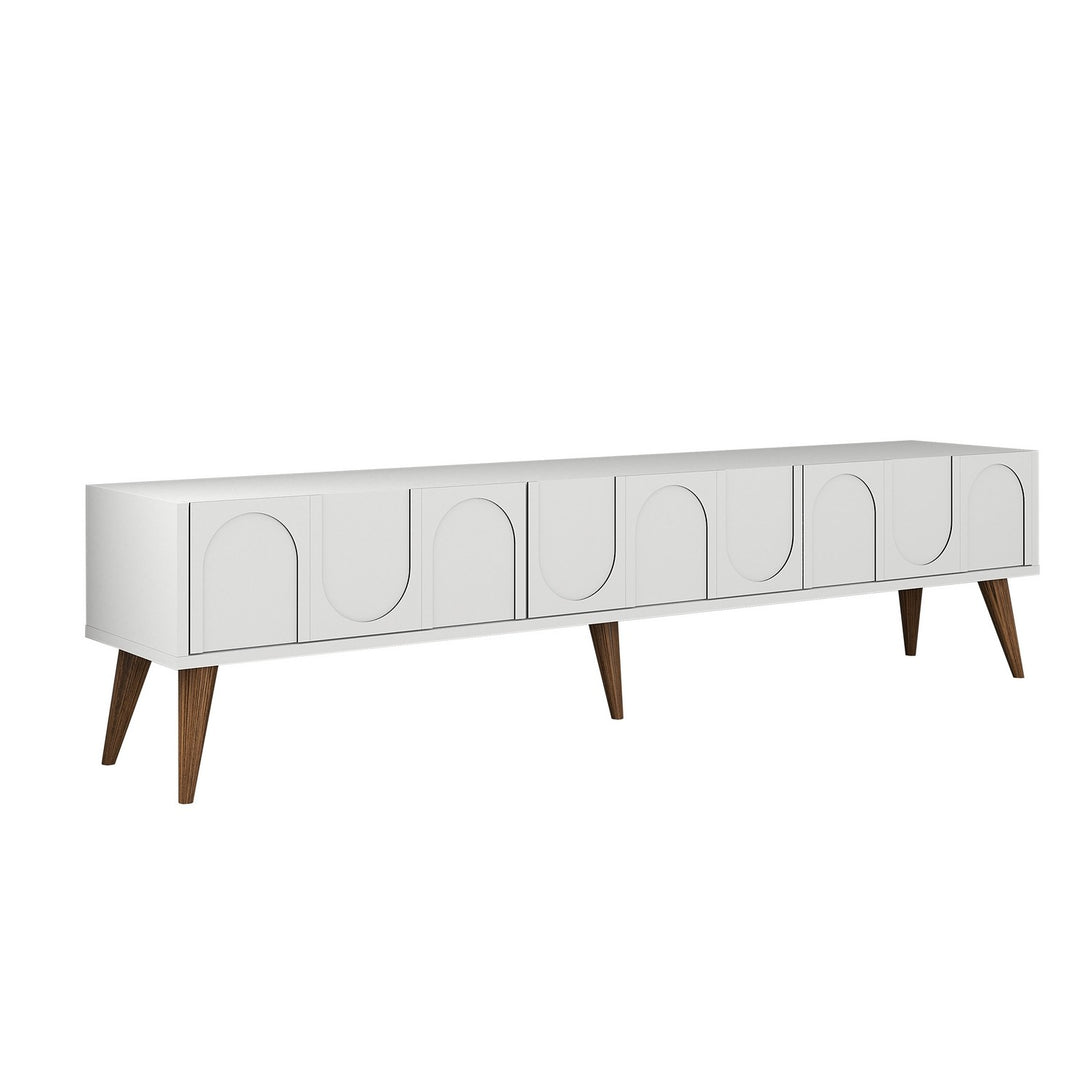 TV szekrény Lyon 44 - White, Walnut-Vashome.sk