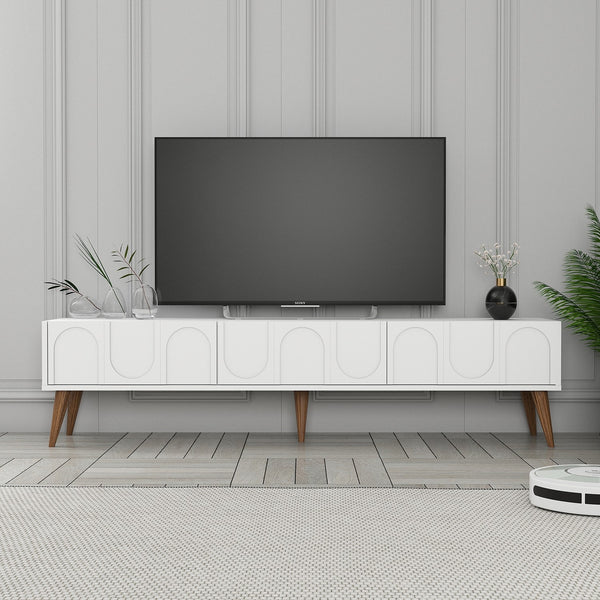 TV szekrény Lyon 44 - White, Walnut-Vashome.sk