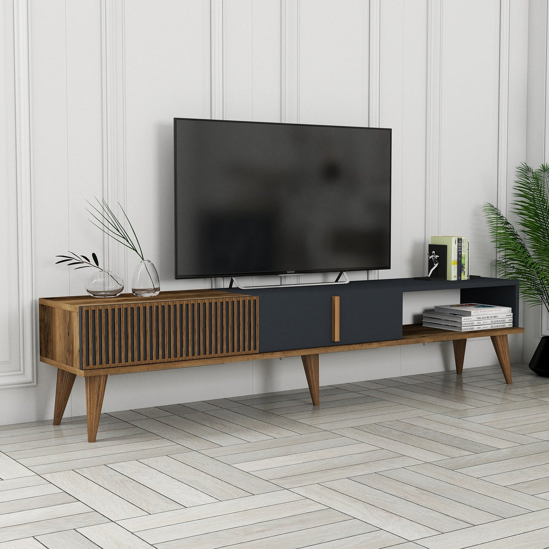 TV szekrény Milan Alt - Walnut, Anthracite-Vashome.sk