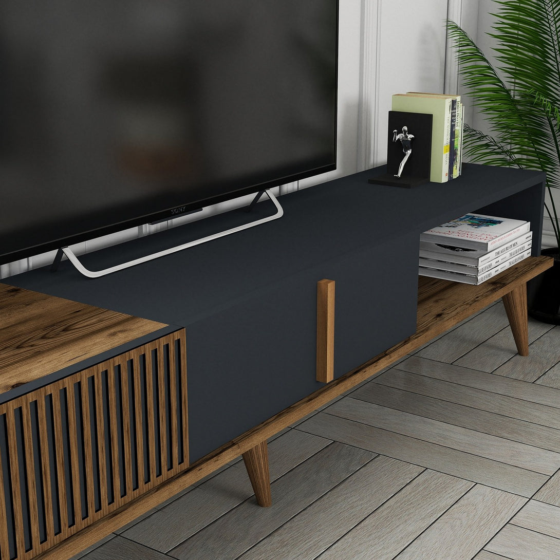 TV szekrény Milan Alt - Walnut, Anthracite-Vashome.sk