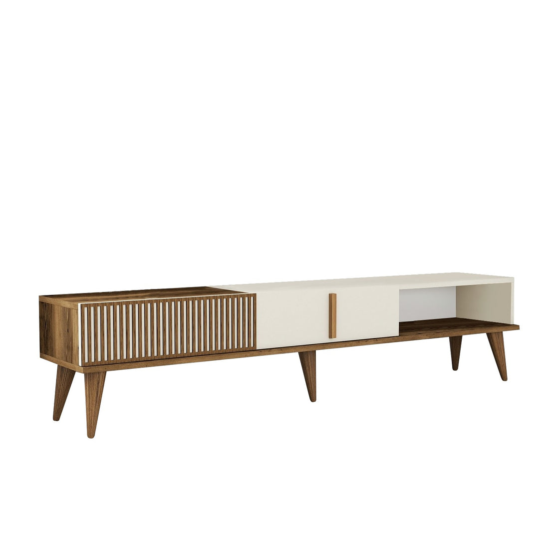 TV szekrény Milan Alt - Walnut, Cream-Vashome.sk