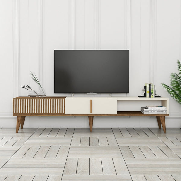 TV szekrény Milan Alt - Walnut, Cream-Vashome.sk