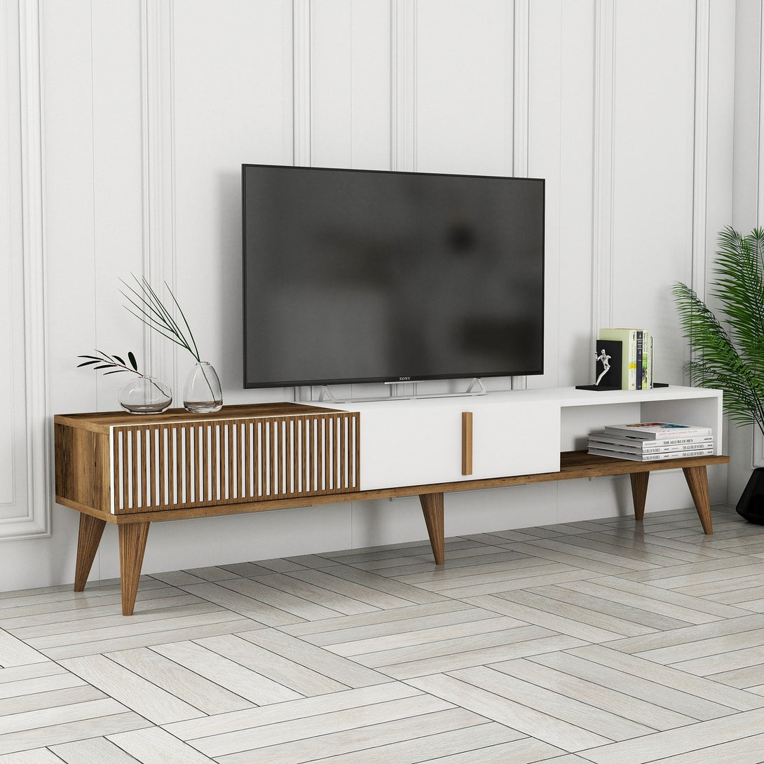 TV szekrény Milan Alt - Walnut, White-Vashome.sk