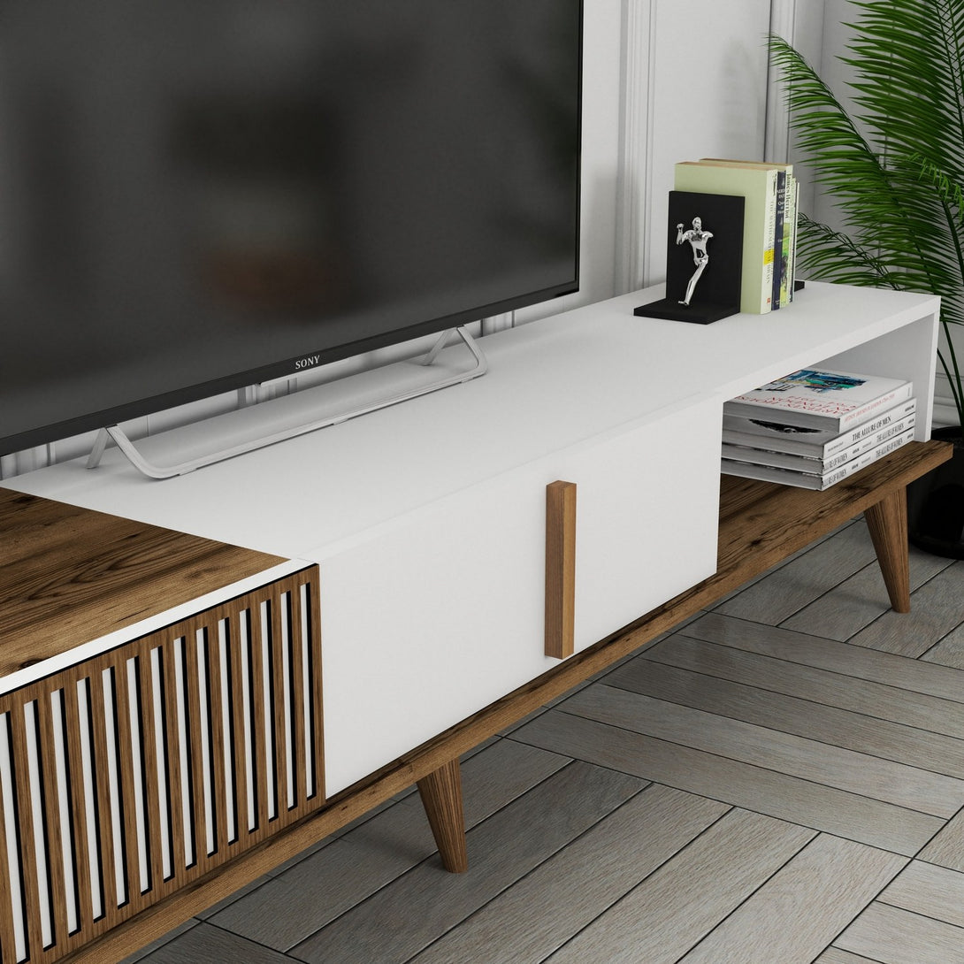 TV szekrény Milan Alt - Walnut, White-Vashome.sk