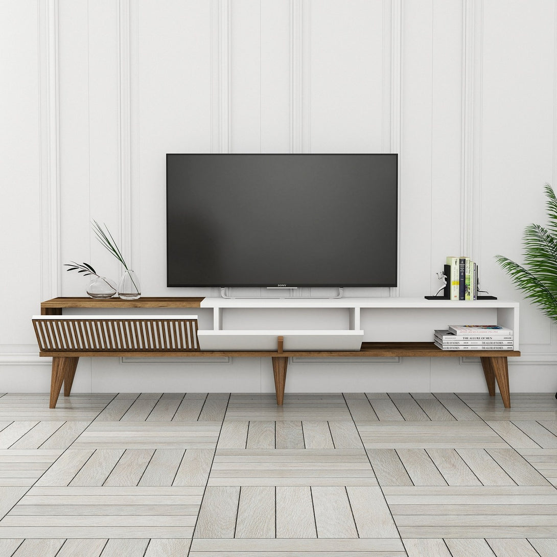 TV szekrény Milan Alt - Walnut, White-Vashome.sk
