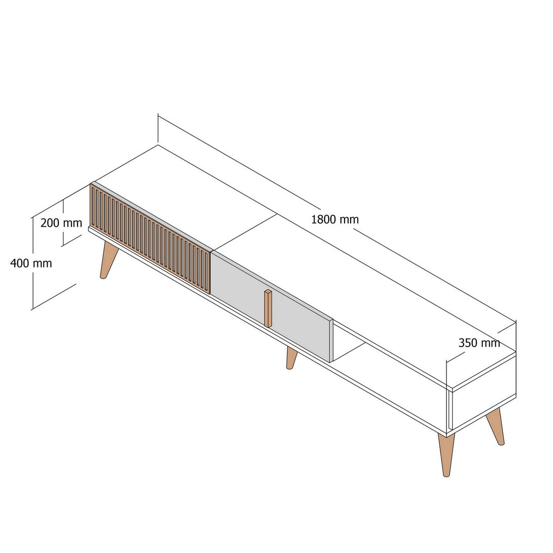 TV szekrény Milan Alt - Walnut, White-Vashome.sk