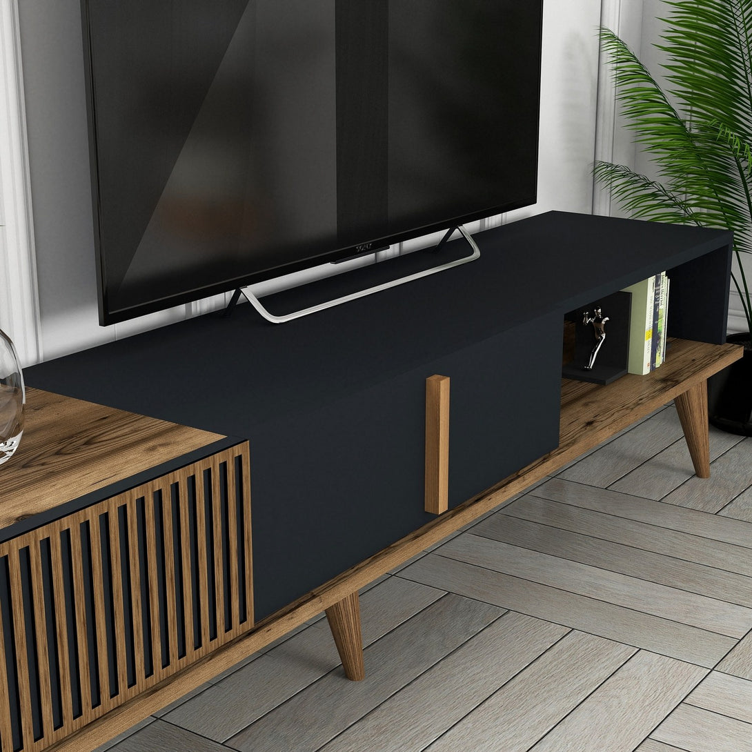 TV szekrény Milan TV - Walnut, Anthracite-Vashome.sk