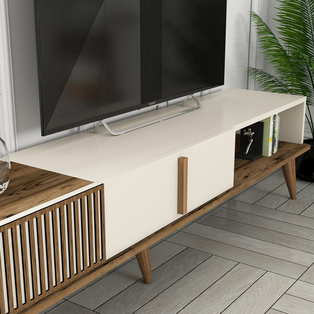 TV szekrény Milan TV - Walnut, Cream-Vashome.sk