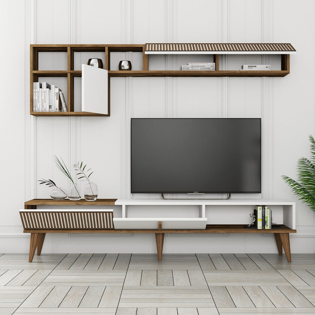TV szekrény Milan TV - Walnut, White-Vashome.sk