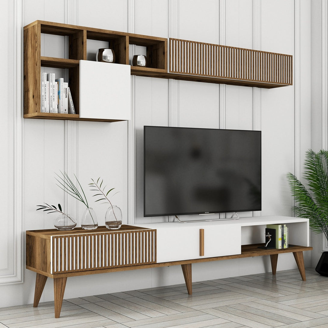 TV szekrény Milan TV - Walnut, White-Vashome.sk