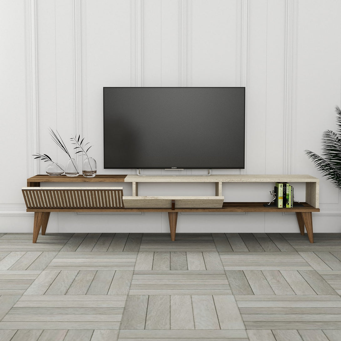 TV szekrény Milan - Walnut, Travertine-Vashome.sk
